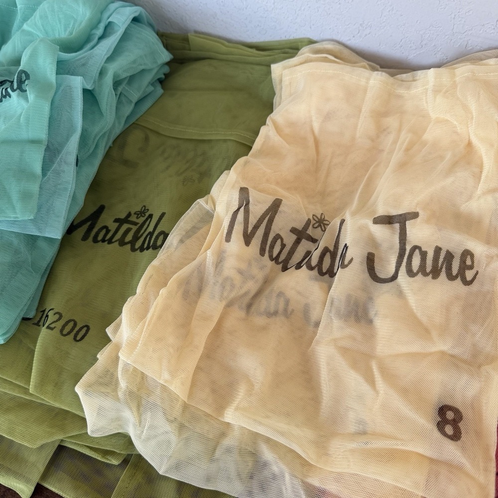 Matilda Jane Lot of 100+ Mesh Bags SWAG Storage Crafts Banners Fabric Scrap - Picture 3 of 6